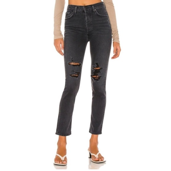 Citizens Of Humanity Denim - Citizens of Humanity Charlotte High Rise Straight Jeans in Happy Hour Black 23